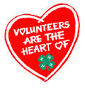 Heart that says 'Volunteers are the heart of 4-H'