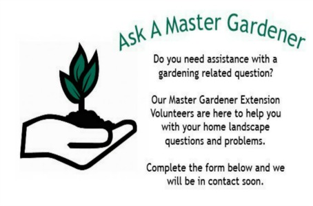 Ask a Master Gardener. Do you need need assistance with a gardening related question? Our Master Gardener Extension Volunteers are here to help you with your home landscape questions and problems. Complete the form below and we will be in contact soon.