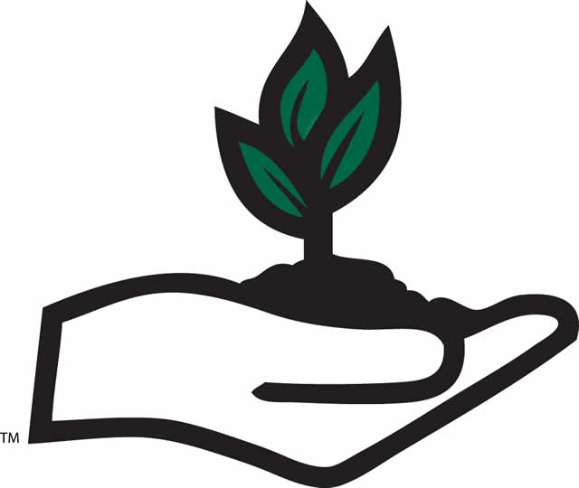 Master Gardener logo of a hand holding a sprouting plant