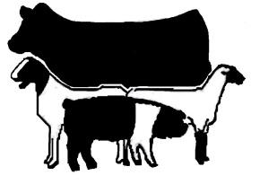 Silhouettes of livestock animals